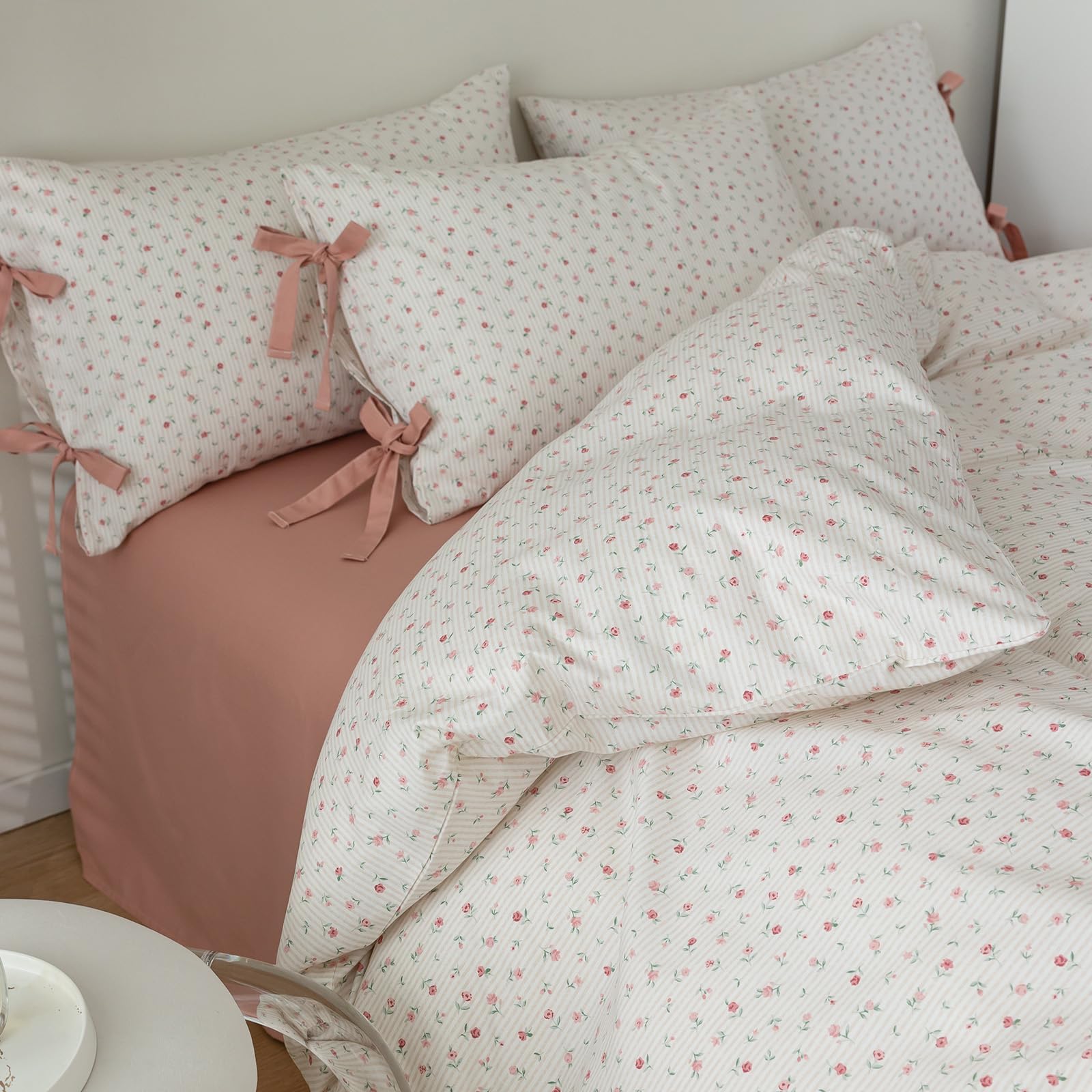 Floral Print Bedding Duvet Cover Twin Xl Pink Flower Duvet Cover Cotton Floral Botanical Comforter Cover Girls Cottagecore Beddi