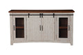 Martin Svensson Home Rustic 65” Solid Wood Tv Stand With Storage, White And Aged Distressed Pine