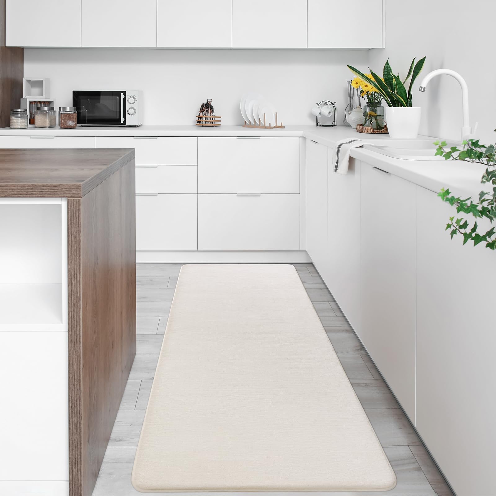 Softlife Washable Runner Rug For Bedroom Living Room Rug, 2X6 Creamy White Soft Fluffy Hallway Runner Rug, Non-Slip Indoor Carpe