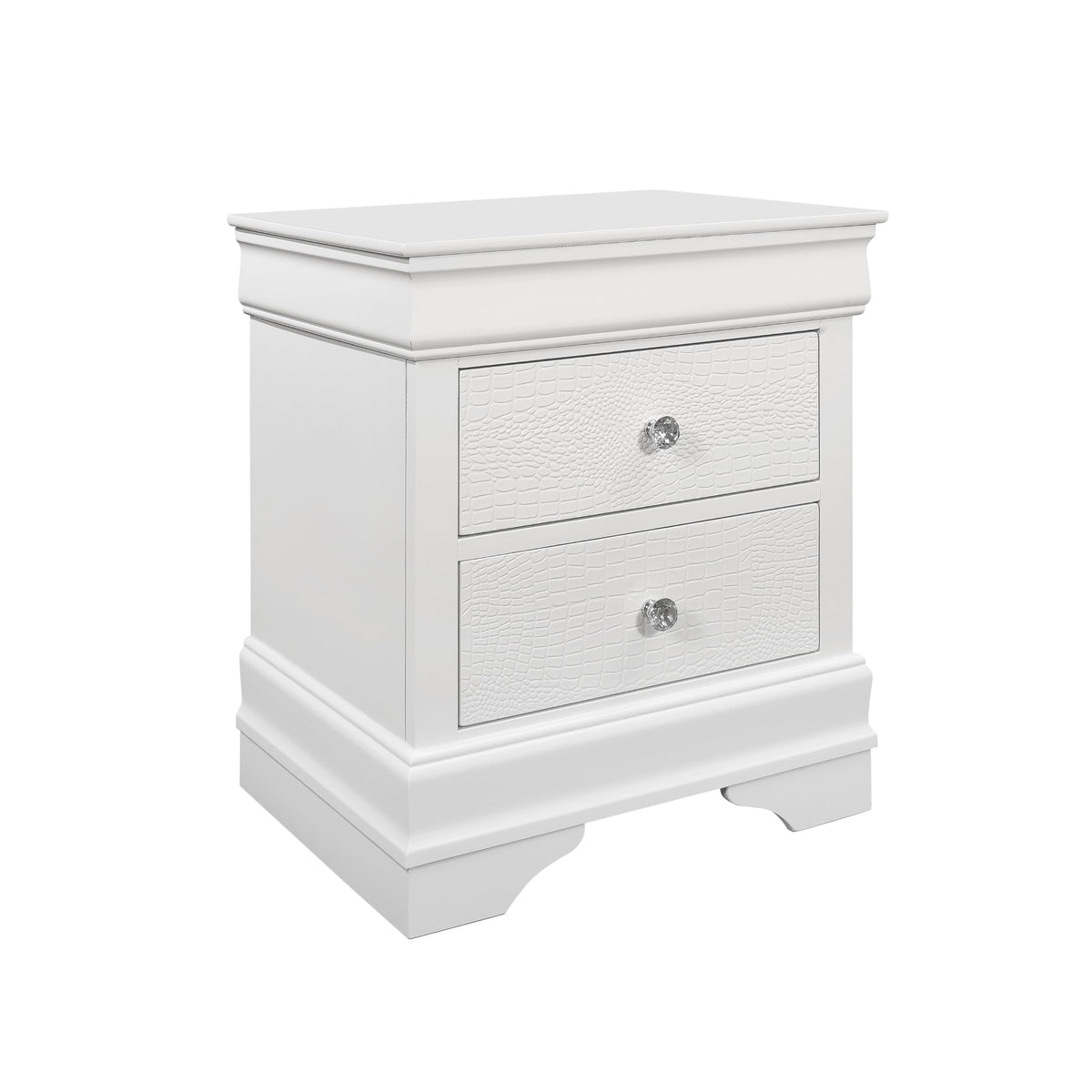 Global Furniture Usa Pompei Metallic White Nightstand