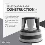 Cramer Kik Step Steel Step Stool - Two Step Stool, Holds 350 lbs (Gray)