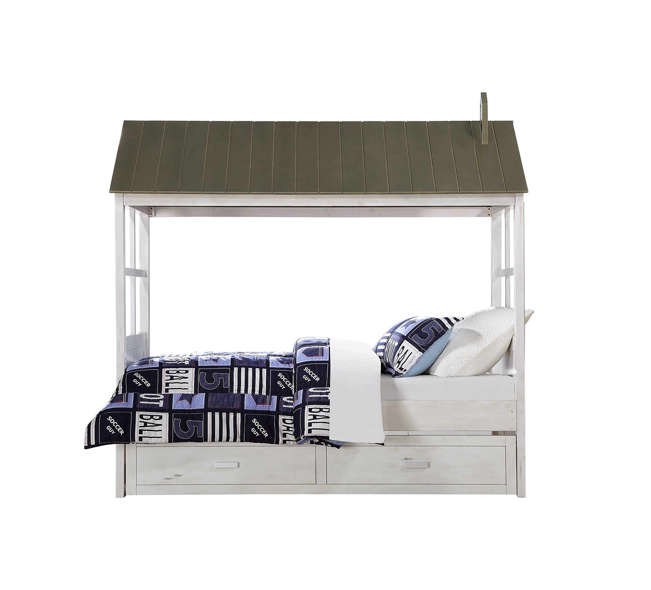 ACME Tree House II Trundle in Weathered White and Washed Gray