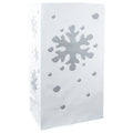 LumaBase Flame Resistant Paper Luminaria Bags, Snowflake - Set of 12
