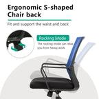 Paylesshere Gaming Chair Ergonomic Computer Chair Office Chair Video Game Chairs With Lumbar Support Desk Chair Armrest Mid Black Cushion Swivel Rolling Chair With Wheels For Home Office (Blue)