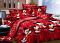 Haru Homie 100% Cotton Kids Reversible Printing Mickey Mouse Couples Duvet Cover 3Pcs Bedding Set With Zipper Closure,Queen(No C