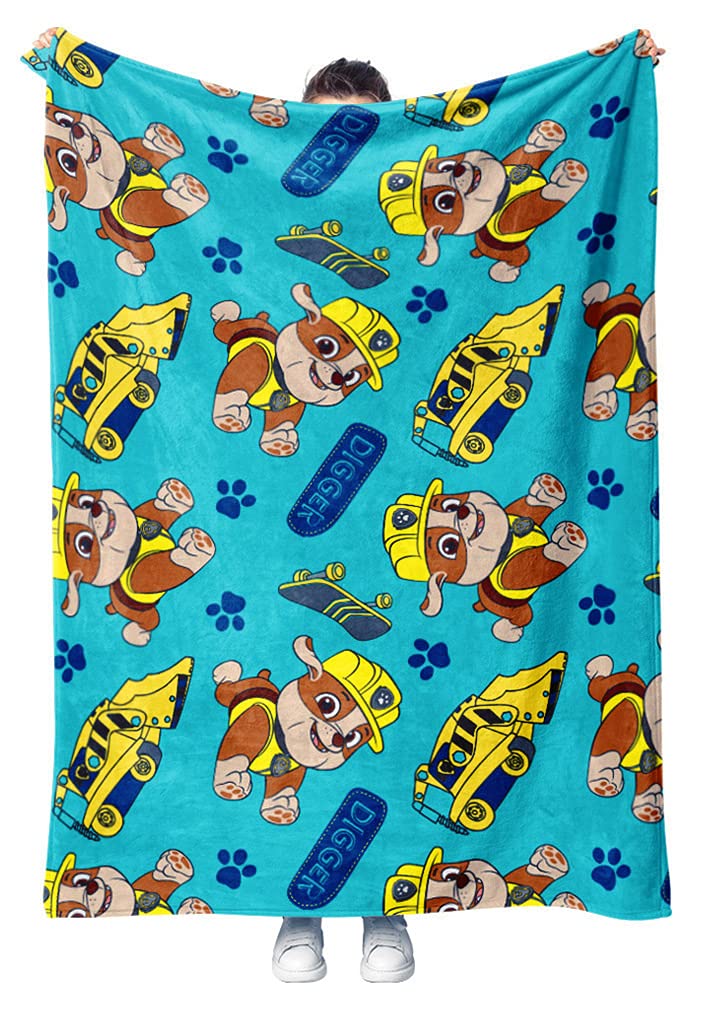 Tstars Paw Patrol Fleece Blanket Rubble Digging Plush Blankets For Toddler Kids Boys