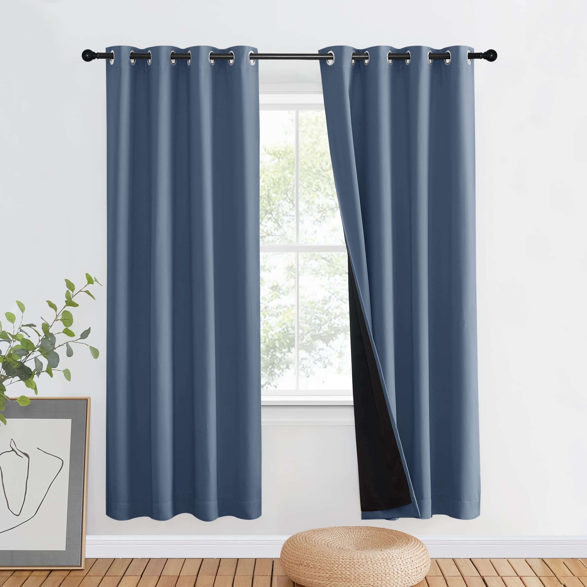 Nicetown Room Warming Full Shade Curtain Panel, Energy Smart & Noise Blocking Out Blackout Drape For Apartment Window, Thermal I