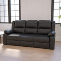 Flash Furniture Harmony Series Black Leathersoft Sofa With Two Built-In Recliners