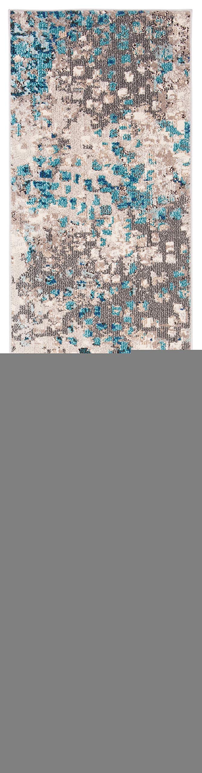 Safavieh Madison Collection Runner Rug - 2'2'' X 22', Grey & Blue, Boho Abstract Distressed Design, Non-Shedding & Easy Care, Id