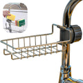 Livionix Kitchen Sink Faucet Sponge Holder Caddy Organizer Over, Stainless Steel Heavy Duty Thickening Hanging Drain Rack for sc
