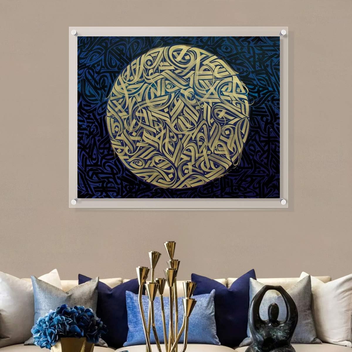 Niubee Clear Acrylic Wall Mount Floating Frameless Picture Frame Up To 20X24 Photo For Poster Photography Frames-Double Panel(Fu