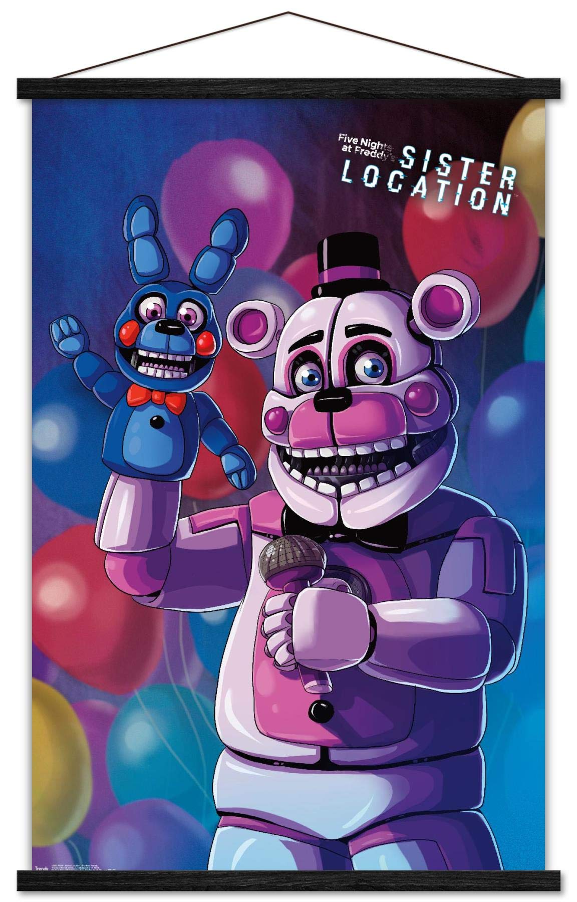 Trends International Five Nights at Freddys: Sister Location - Funtime Freddy Wall Poster, 22.375 x 34, Print and Black Hanger 
