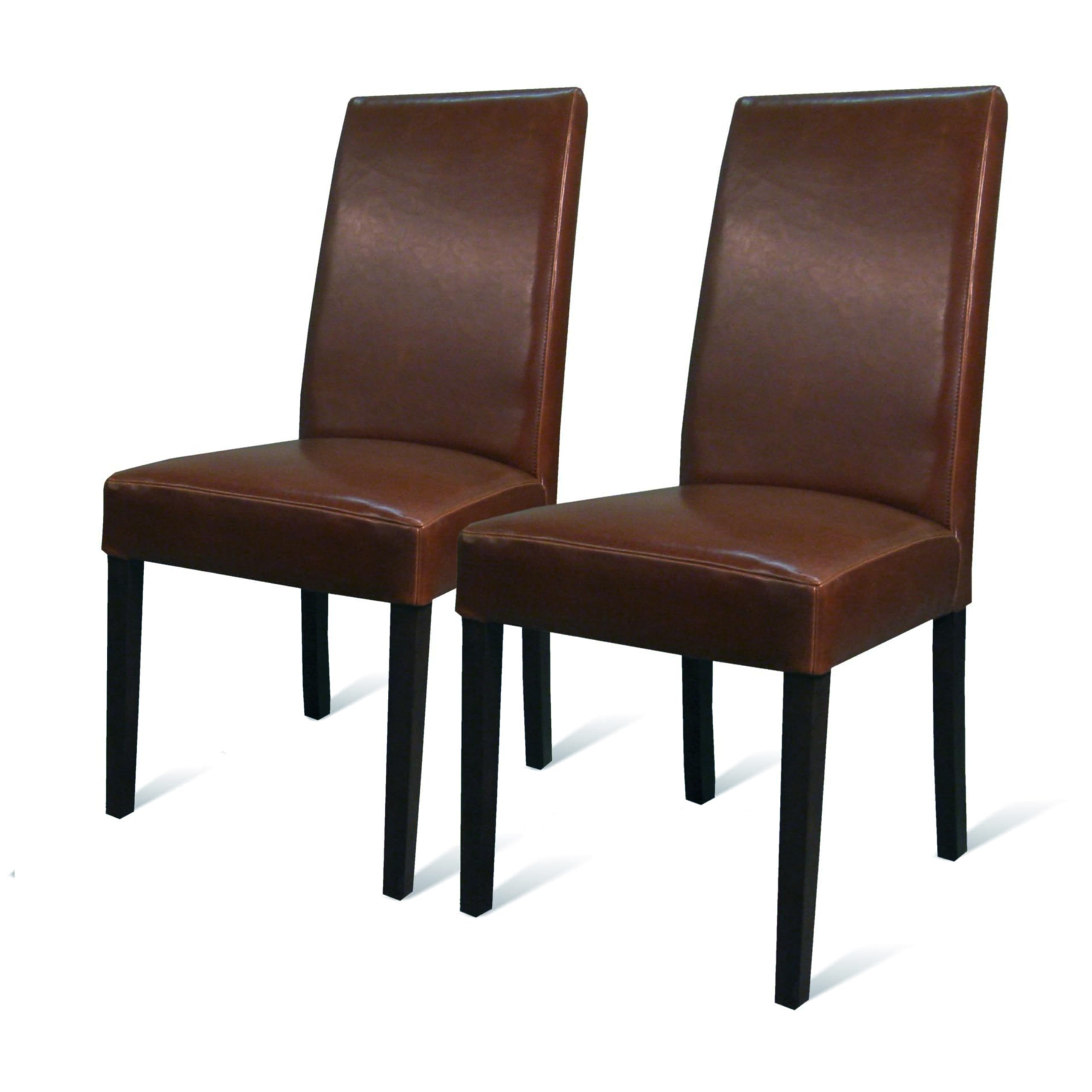 New Pacific Direct Hartford Bicast Leather, Set Of 2 Dining Chairs, Cognac