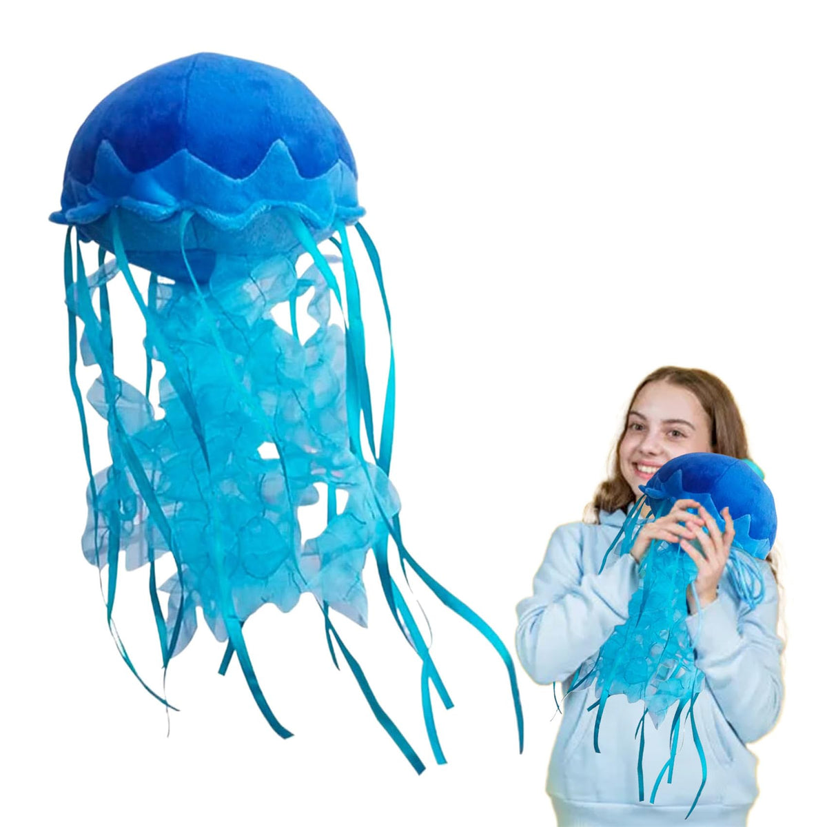Kaybobezk Jellyfish Plush, Jellyfish Stuffed Animal Toy, Simulation Cute Blue Jelly Fish Plush Pillow Room Decor Toy, Unique Plu