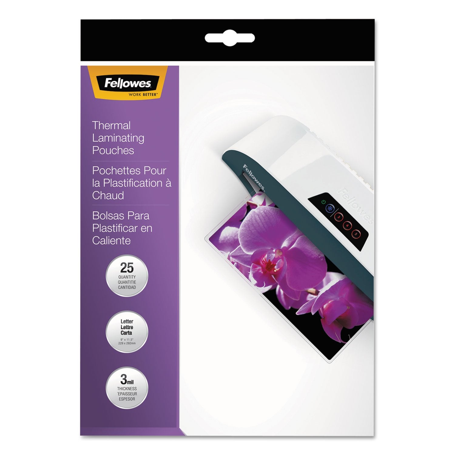 Fellowes 5200501 Laminating Pouches, UV Protection, 3mil, 11-1/2 x 9, 25/Pack