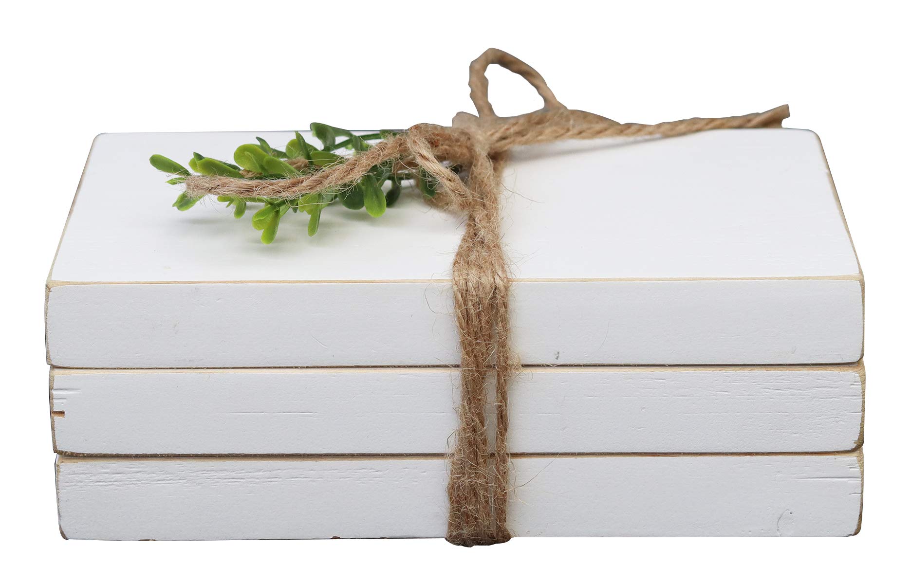 Parisloft Small Wooden Book Stack,Decorative Faux Book Wood Decor,Farmhouse Whitewashed Wooden Sign With Quotes-Home Sweet Home