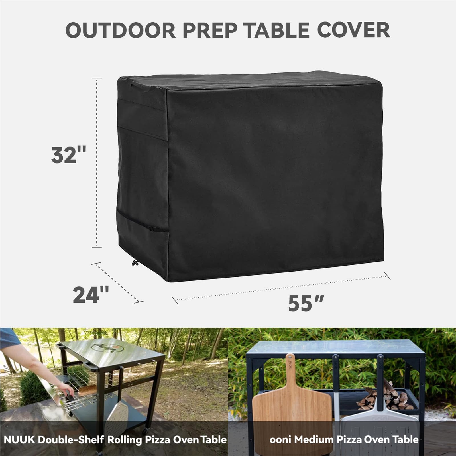 Outdoor Prep Table Cover - Heavy Duty Waterproof Cover For Keter Unity Small Portable Table, Compatible With 55 Inch Outdoor Uti