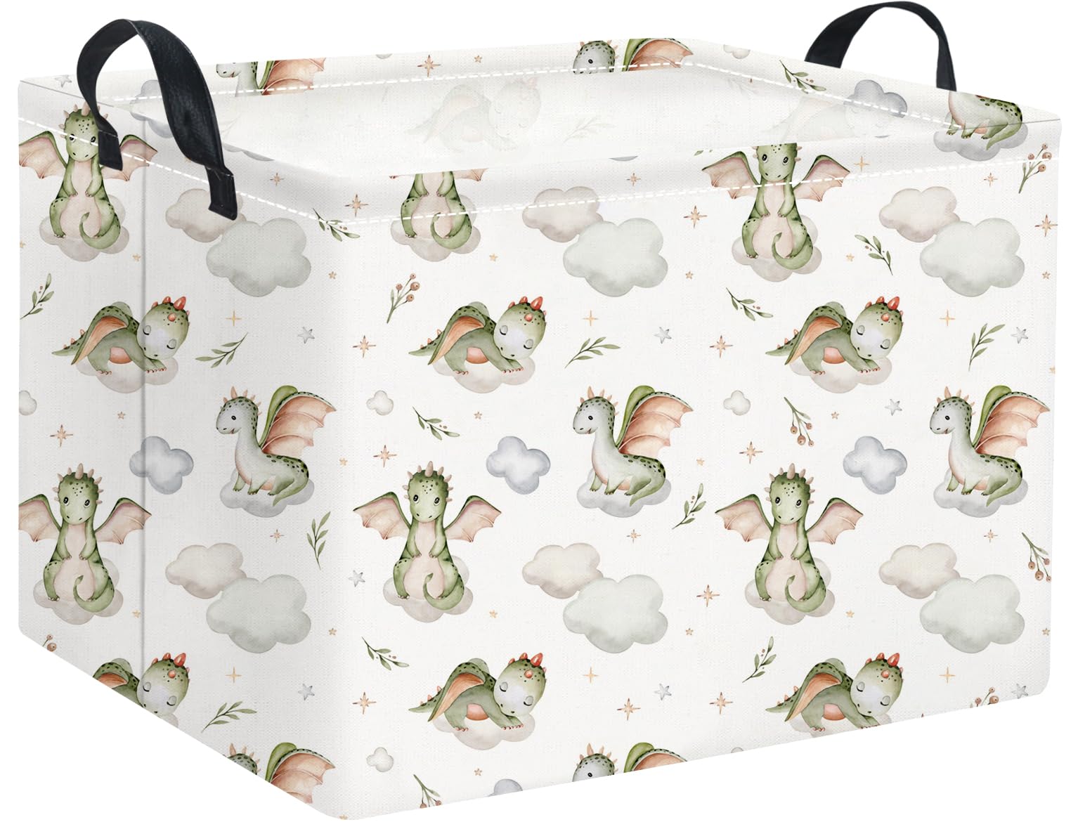 HIYAGON Rectangular Baby Girl Basket Kids Baby Storage Basket Toy Storage Bin Organizer Box Room Decor(Cute Dinosaur)