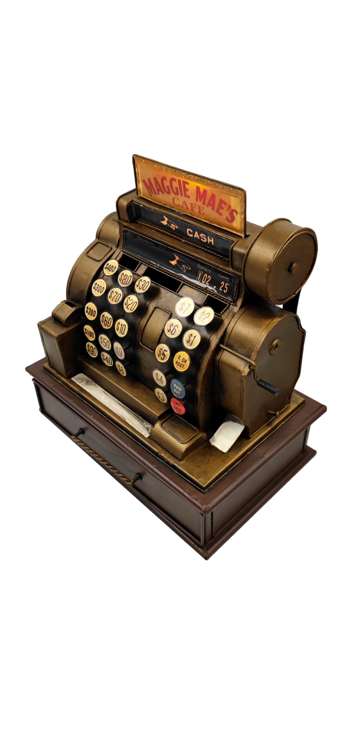 Vanlaxy Vintage Cash Register Model Piggy Bank Money Bank Storage Box Jewelry Box Ring Trinket Case Cabinet Figurine Cafe Bar Wi