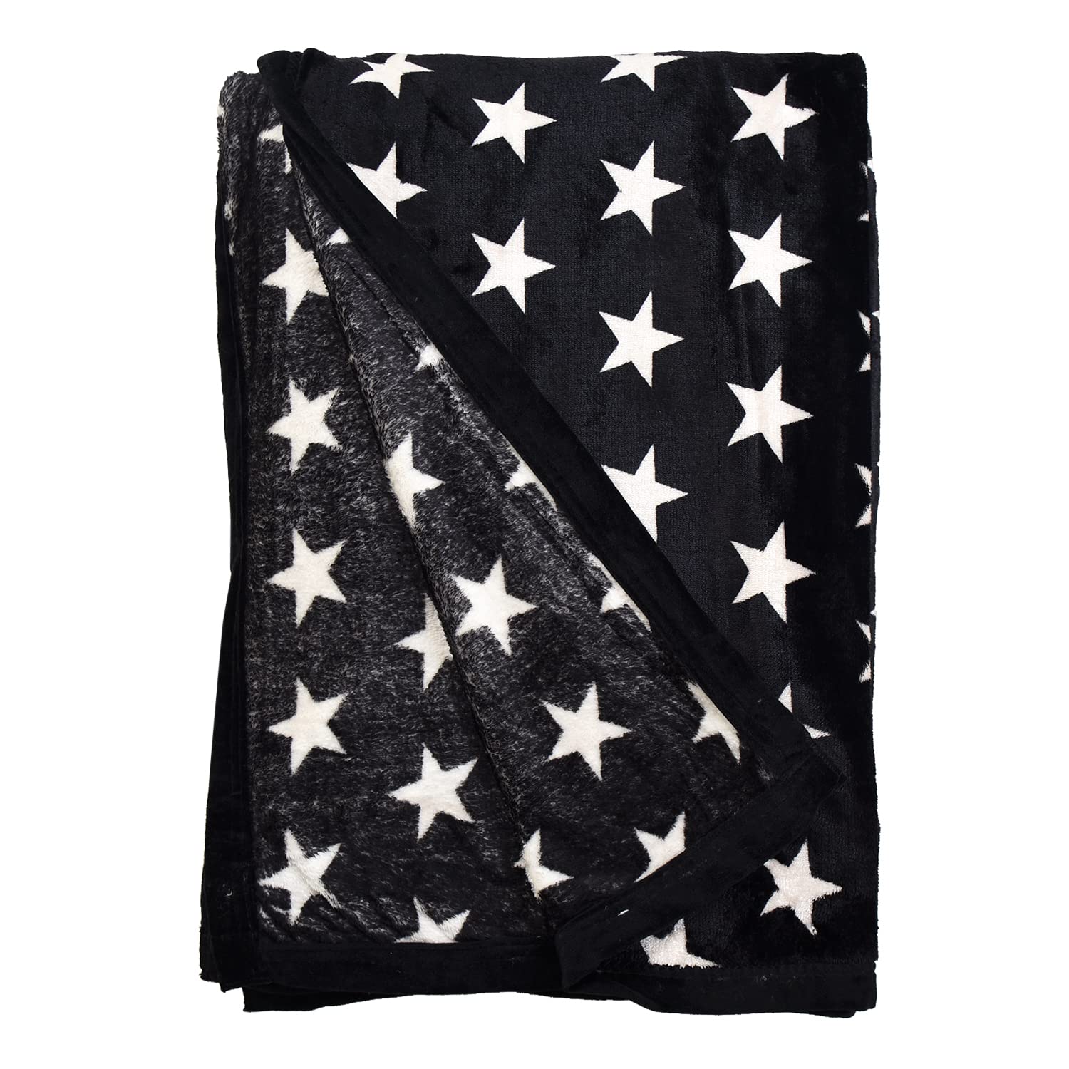 Ajanta Handloom House Flannel Double Blanket |Comforter For Mild Winter | Black