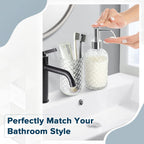 Rytoxilo Bathroom Accessories Set, 4 Pack Clear Glass Bath Accessory Sets Complete, Diamond Soap Dispenser And Toothbrush Holder