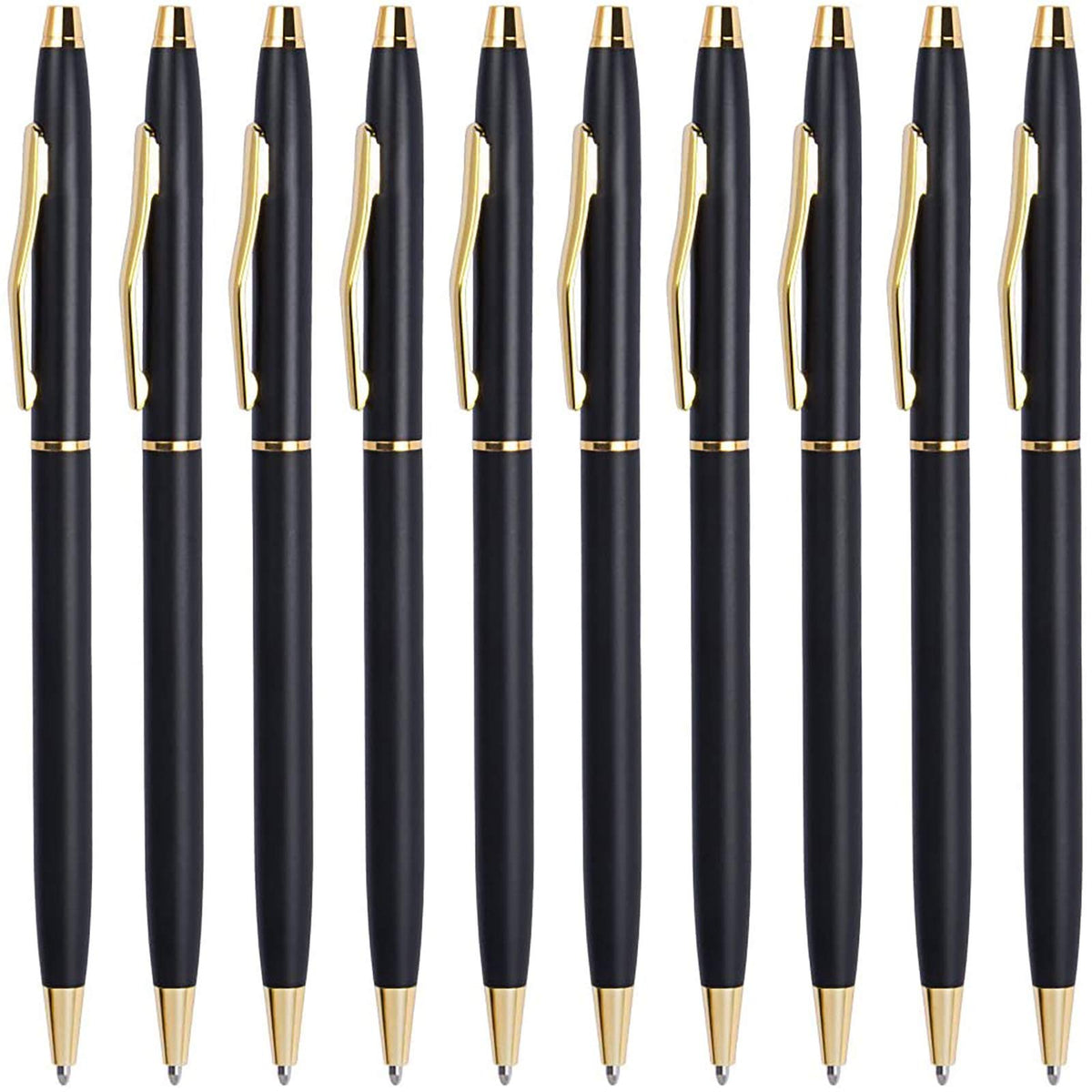 Cambond Black Pens Ballpoint Pens - Black Ink Bulk Pens 1.0 Mm Medium Point Smooth Writing Office Pens For Men Women Police Unif