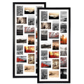 QUTREY 20 Opening 4x6 Collage Picture Frame Set of 2, 18.1x41.3 inches Black Multiple Frames Display 4 by 6 inch Photos with Mat