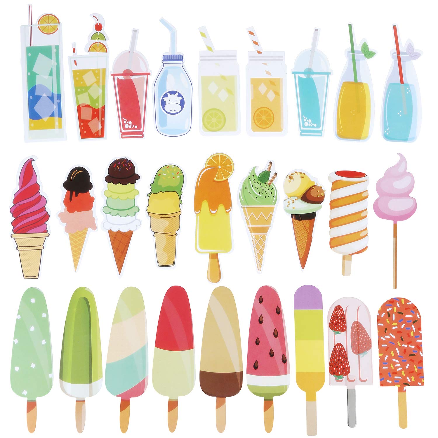 Blulu 60 Pieces Summer Bookmarks Cold Drink Theme Bookmarks Cute Colorful Dessert Bookmarks For Students Adults Reading