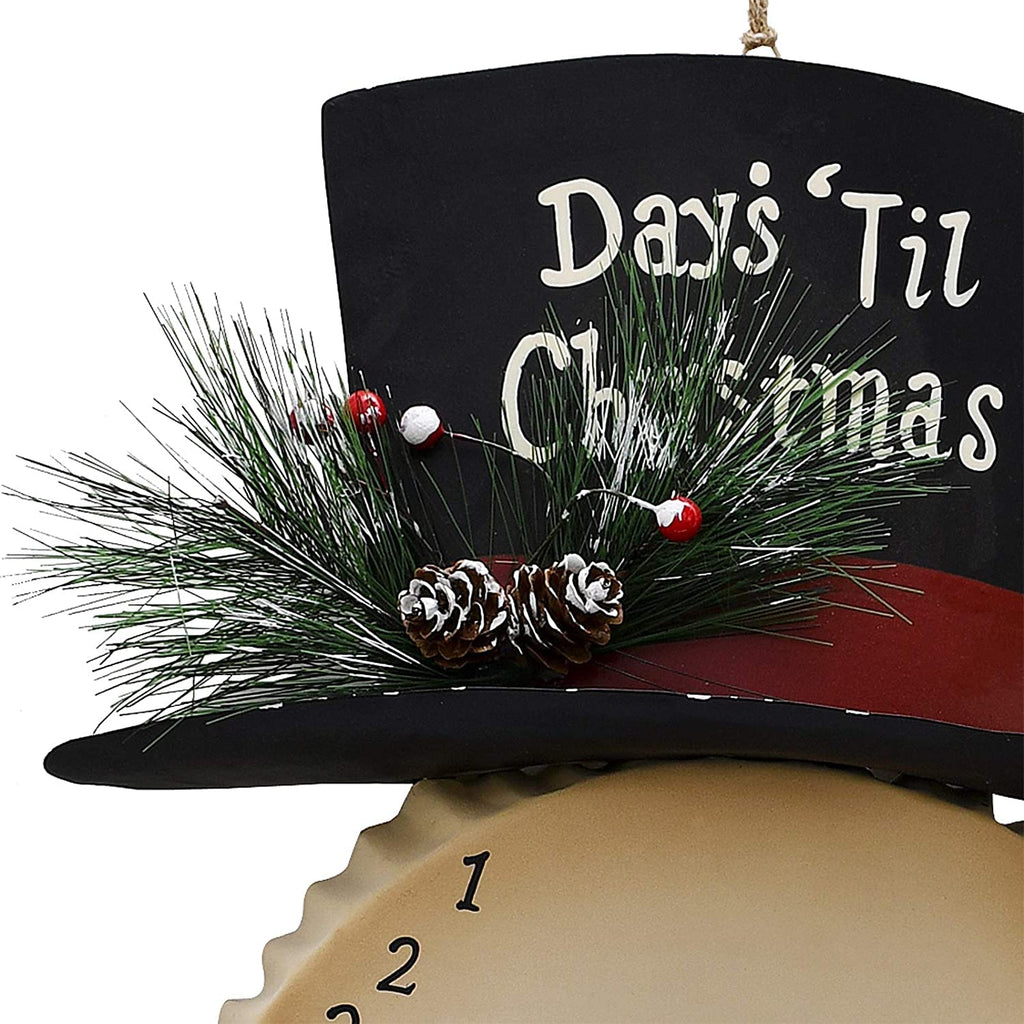 Morning View Metal Snowman Christmas Advent Calendar 24 Days Countdown To Christmas Sign Hanging Snowman Wall Decor Rustic 10X14