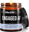 Wax & Wit 9oz Soy Wax Engagement Candle - Jasmine, Ylang Ylang & Sage Scented, Great Gift for Bride-to-Be, Bridal Shower, and Ne