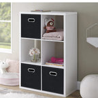 Storeone Black Fabric Storage Bins Cubes Baskets Containers-(11X11X11) With Dual Handles Cube Storage Organizer Bins For Shelf C