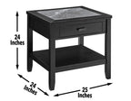 Steve Silver Furniture Garvine Gray Stone Top End Table