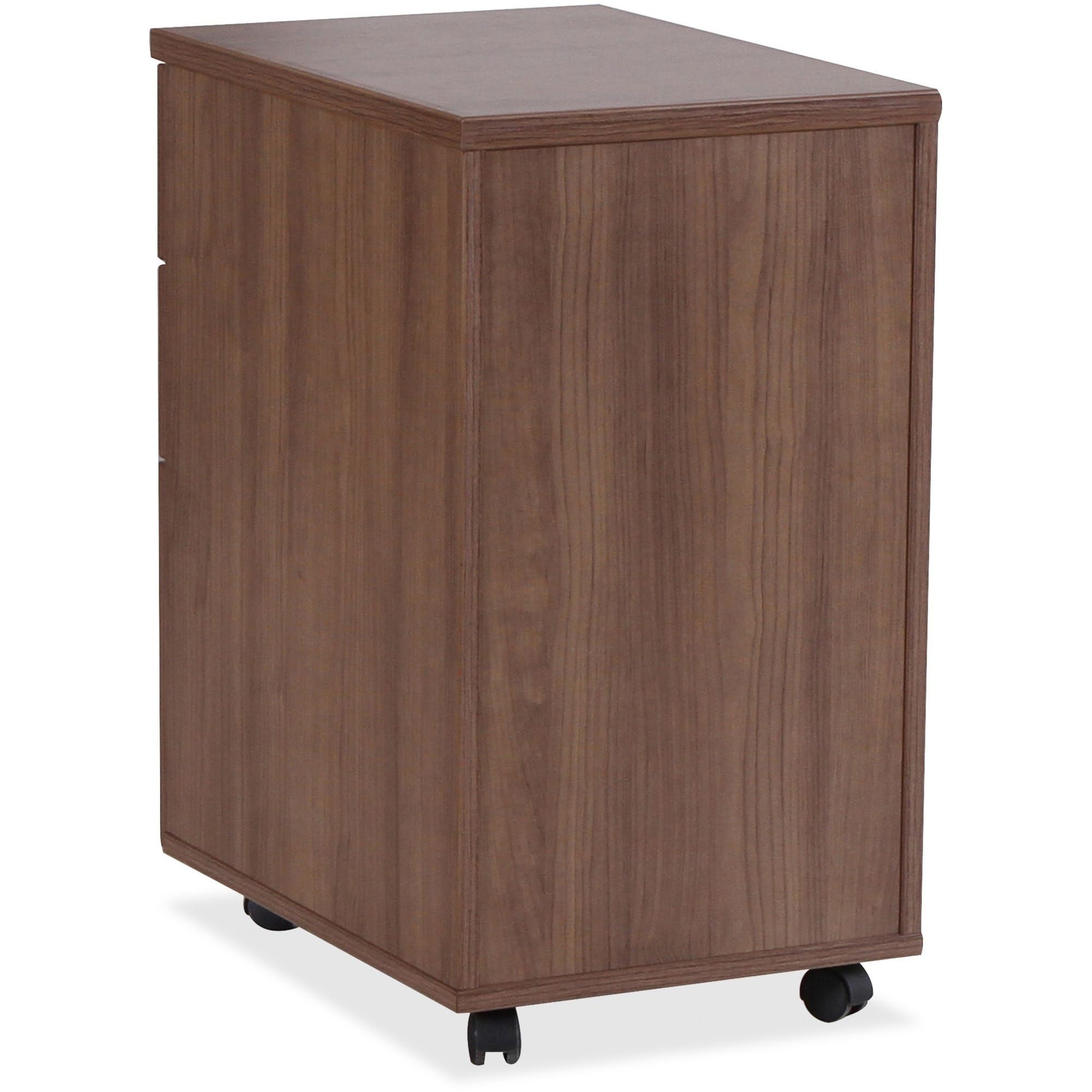 Lorell Essentials Walnut Freestanding Mobile Pedestal