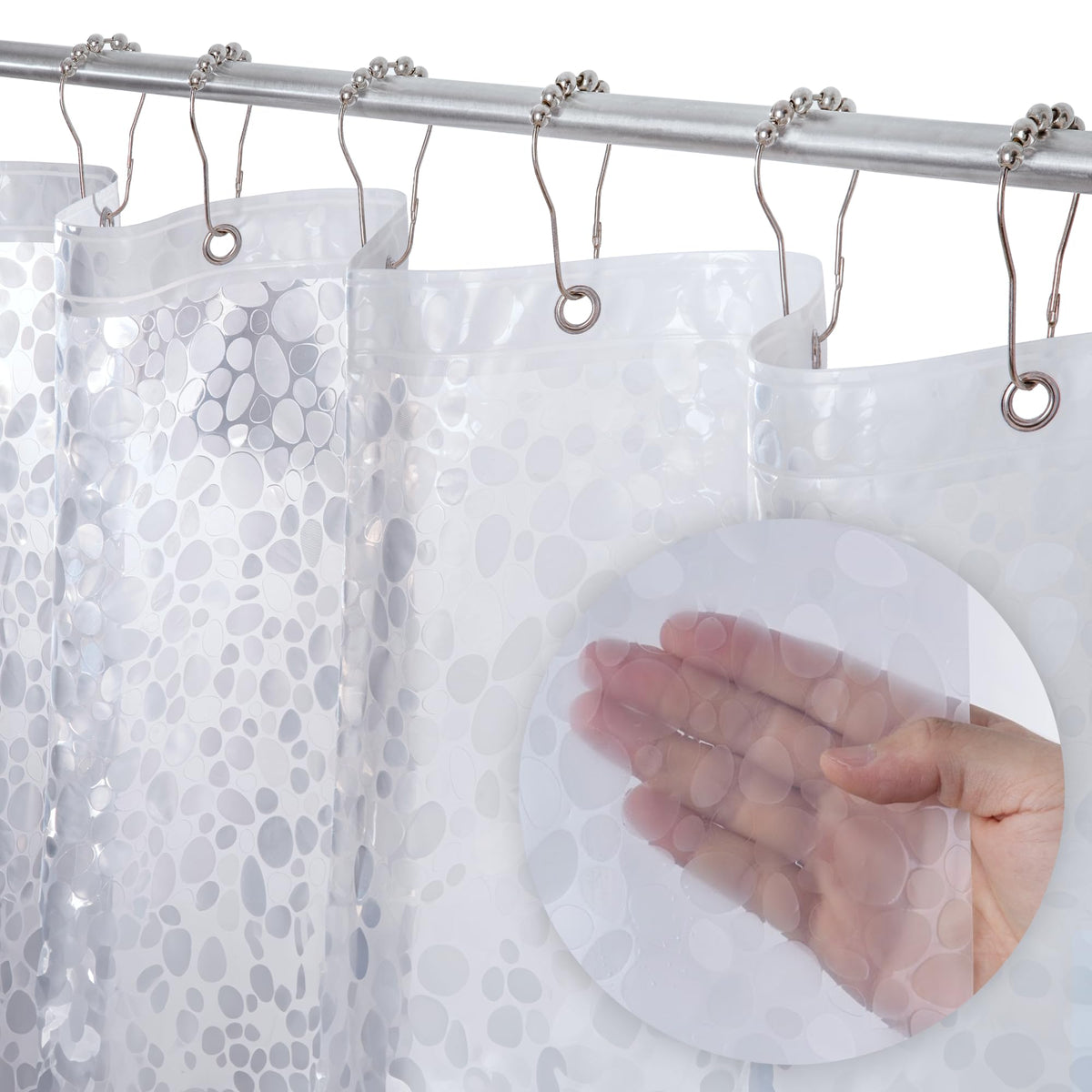 Liba Plastic Shower Curtain, Heavy Duty 8G Shower Curtain For Bathroom, Waterproof Vinyl Shower Curtain, 3 Magnets, Rustproof Me