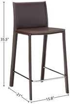 Baxton Studio Crawford Brown Leather Counter Height Stool