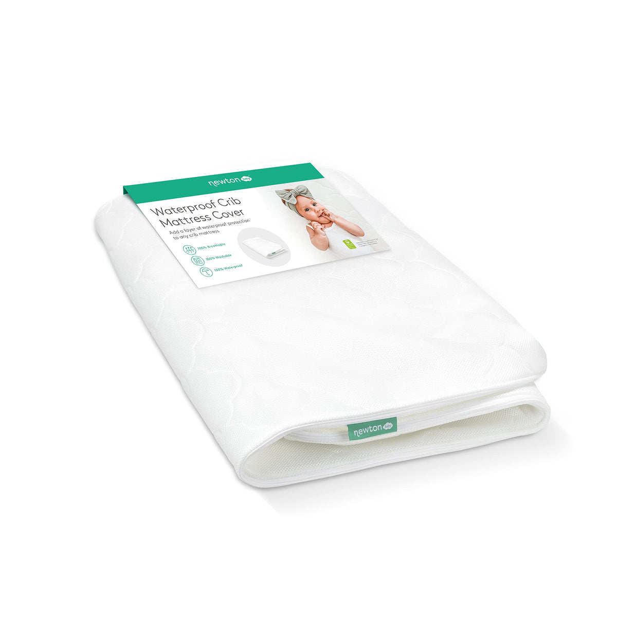 Newton Baby Waterproof Crib Mattress Spare Cover | 100% Breathable Proven To Reduce Suffocation Risk, Safe, Machine Washable, No