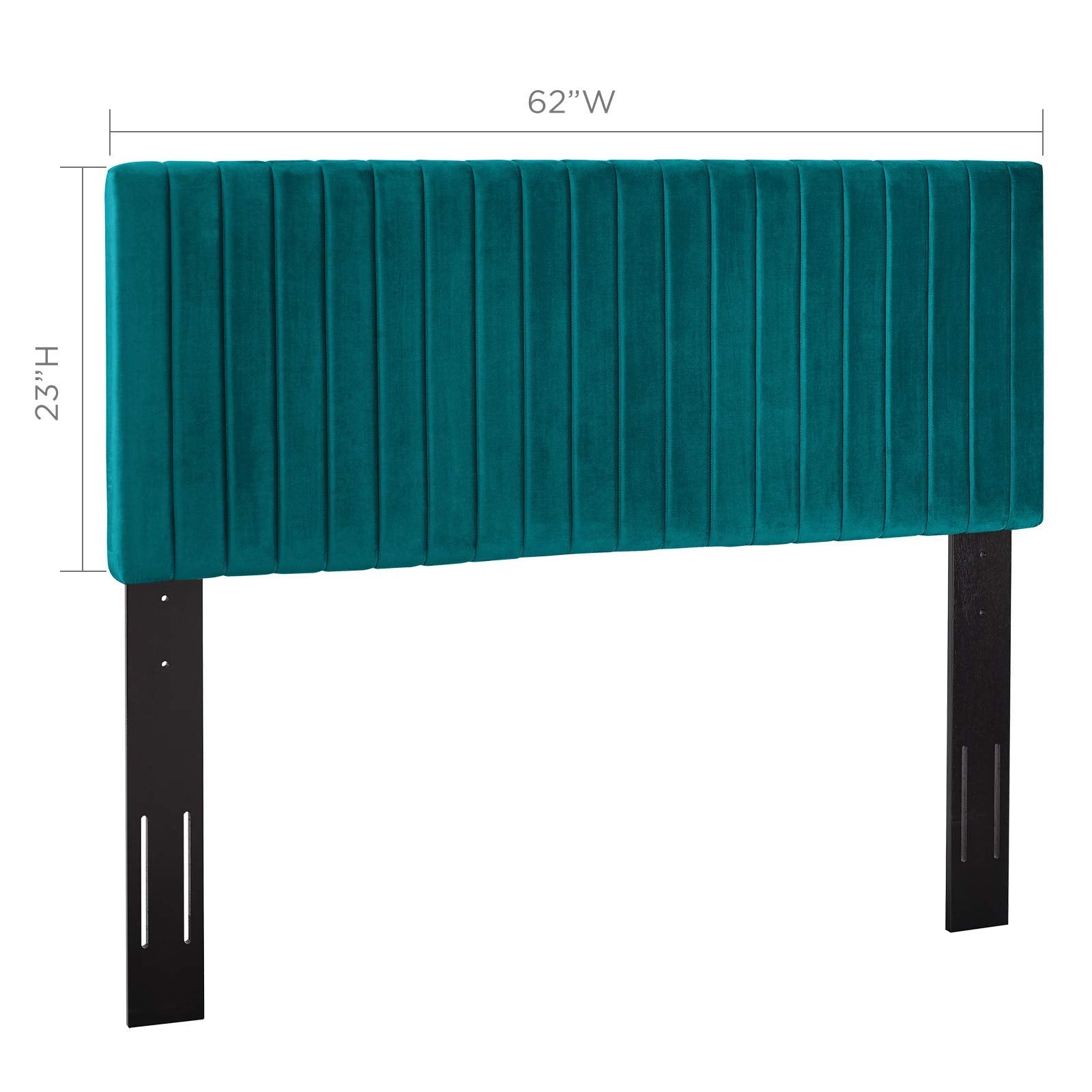 Modway Keira Channel Tufted Performance Velvet Upholstered Full / Queen Headboard in Teal