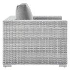 Modway Convene Wicker Rattan Outdoor Patio Armchair in Light Gray Gray