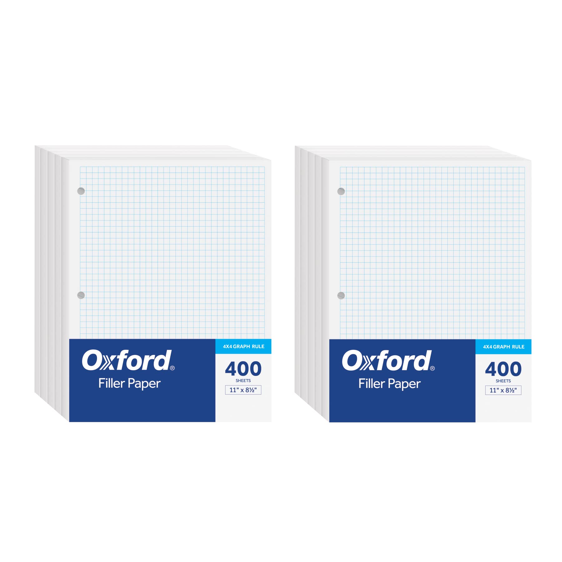 Oxford Loose Leaf Paper, Filler Paper Notebook Paper, 8-1/2' X 11', Graph Rule (4X4), 3-Hole Punched, 800 Sheets For 3 Ring Bi