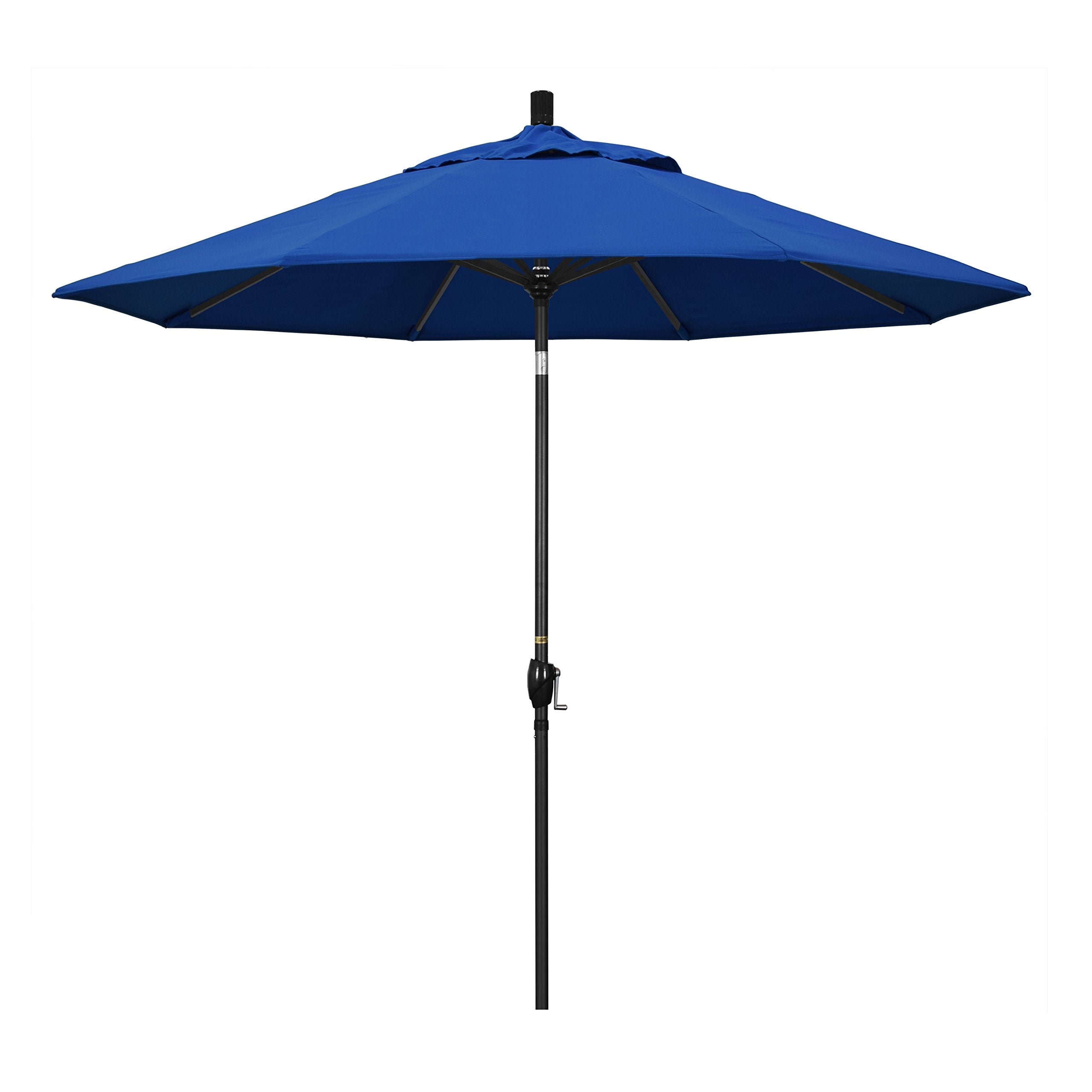 California Umbrella Gspt908302-Sa01 9' Round Aluminum Market, Crank Lift, Push Button Tilt, Black Pole, Pacifica Pacific Blue Pa