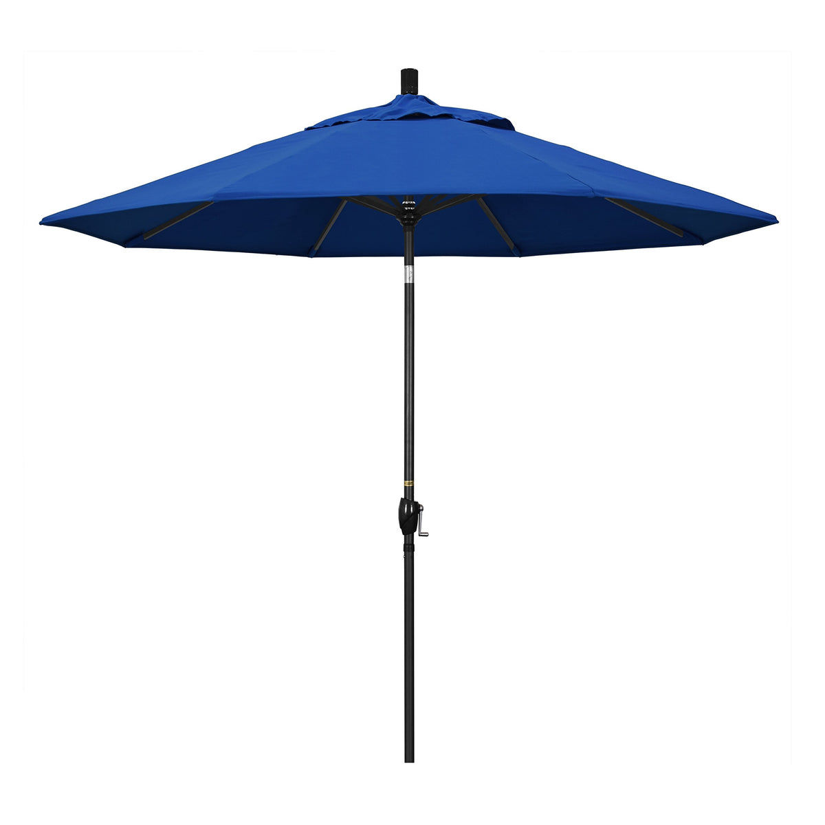 California Umbrella Gspt908302-Sa01 9' Round Aluminum Market, Crank Lift, Push Button Tilt, Black Pole, Pacifica Pacific Blue Pa