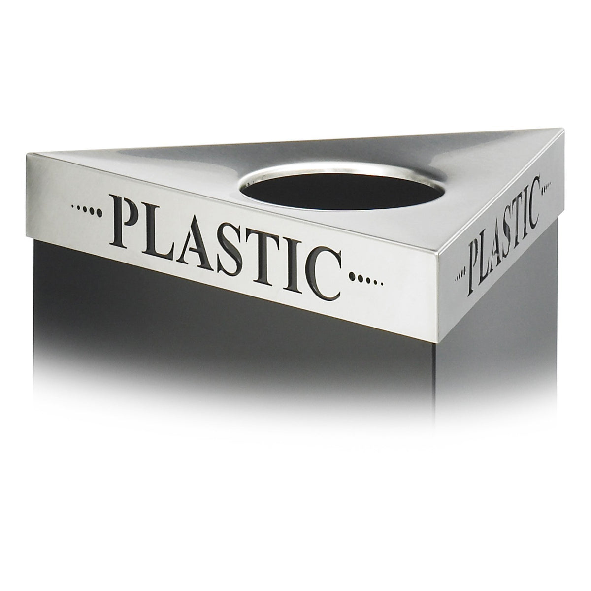 Safco Products 9552BL Trifecta Waste Receptacle 34 High Base with 9560PC Plastic Trifecta Lid, 19-Gallon, Black