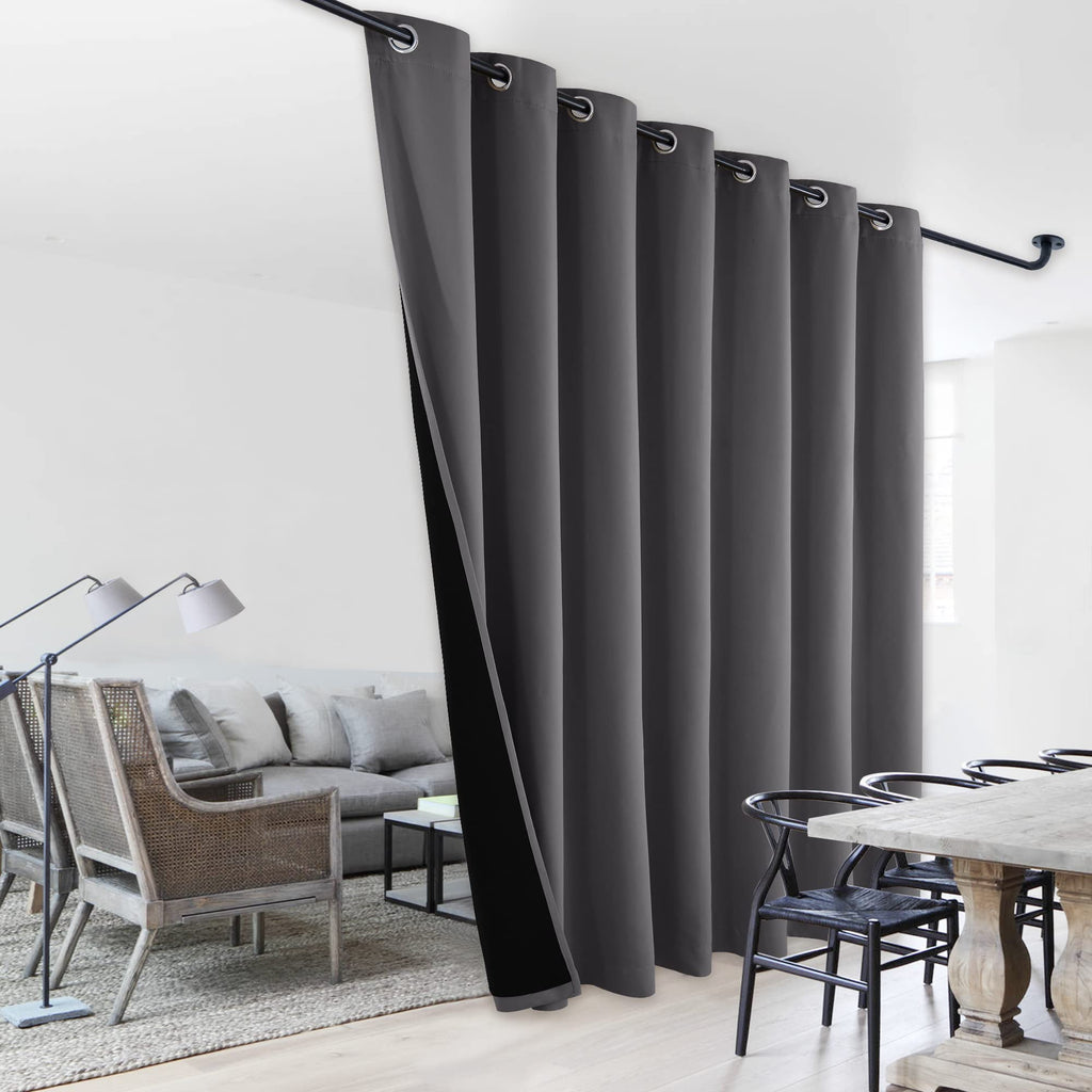 Nicetown Sound Reducing Room Divider Curtains, Total Shade Patio Door Curtain, Heavy-Duty Full Light Shading Sliding Door Drape,