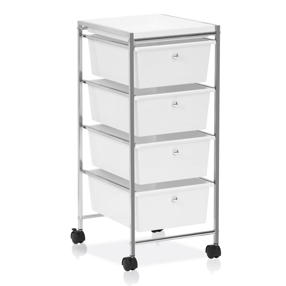 Furinno Wayar 4-Drawer Storage Cart, Chrome