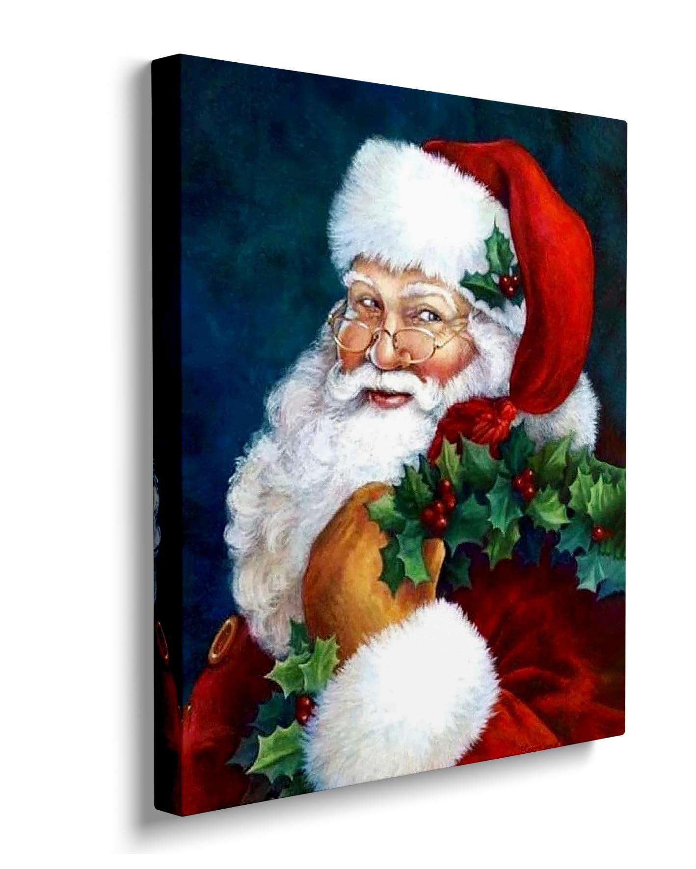 Christmas Wall Decor Christmas Deer Canvas Print Christmas Tree Canvas Wall Poster Santa Claus Canvas Wall Art Merry Christmas P