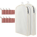 Briwooody Cotton Linen Garment Bags, 2 Sets, Moth Protection, Beige