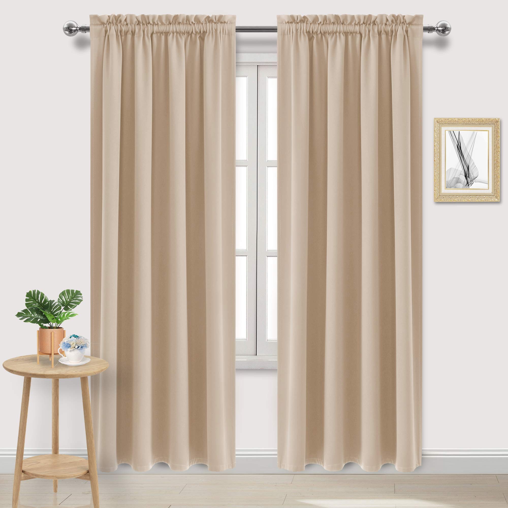 Dwcn Blackout Curtains Room Darkening Thermal Insulated Bedroom Curtains Window Curtain Panels, 52 X 84 Inches Long, Set Of 2 Be