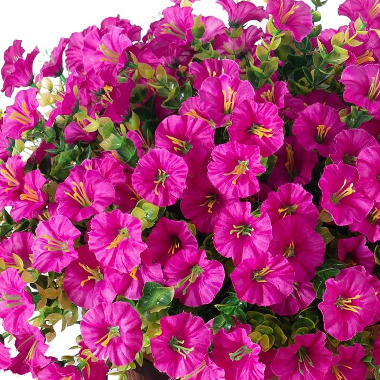 Ivydale Artificial Fake Outdoor Plants Flowers For Spring Summer Decoration, 12 Bundles Faux Silk Uv Sun Resistant Realistic Mor