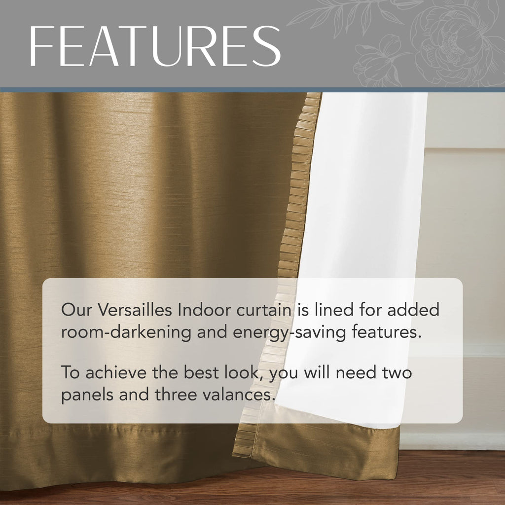 Elrene Home Fashions Versailles Faux-Silk Room-Darkening Curtain Panel, Blackout Curtain With Rod Pocket, 52 Inches By 95 Inches