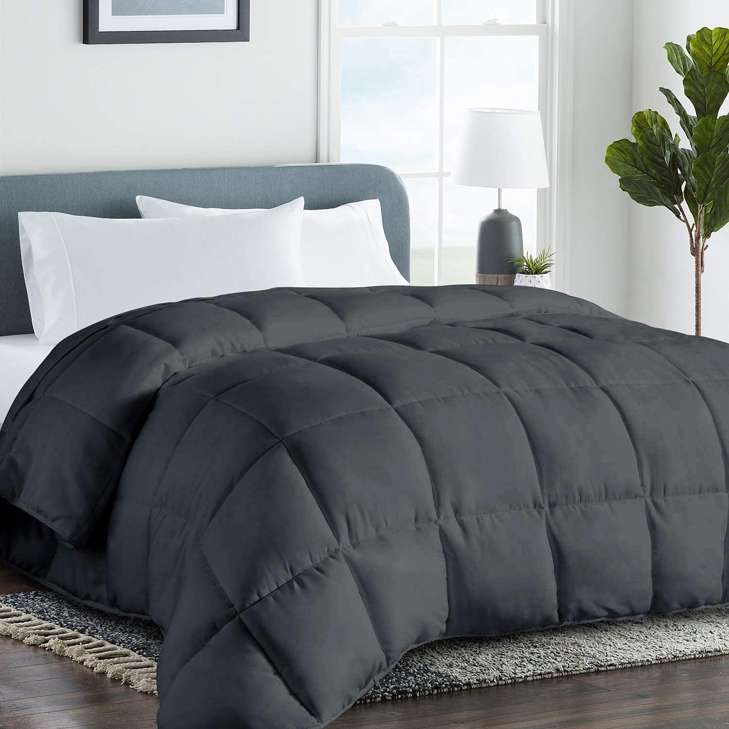 Cohome 2100 Series King Winter Down Alternative Comforter Quilted Duvet Insert With Corner Tabs - All Season Reversible Warm Lux